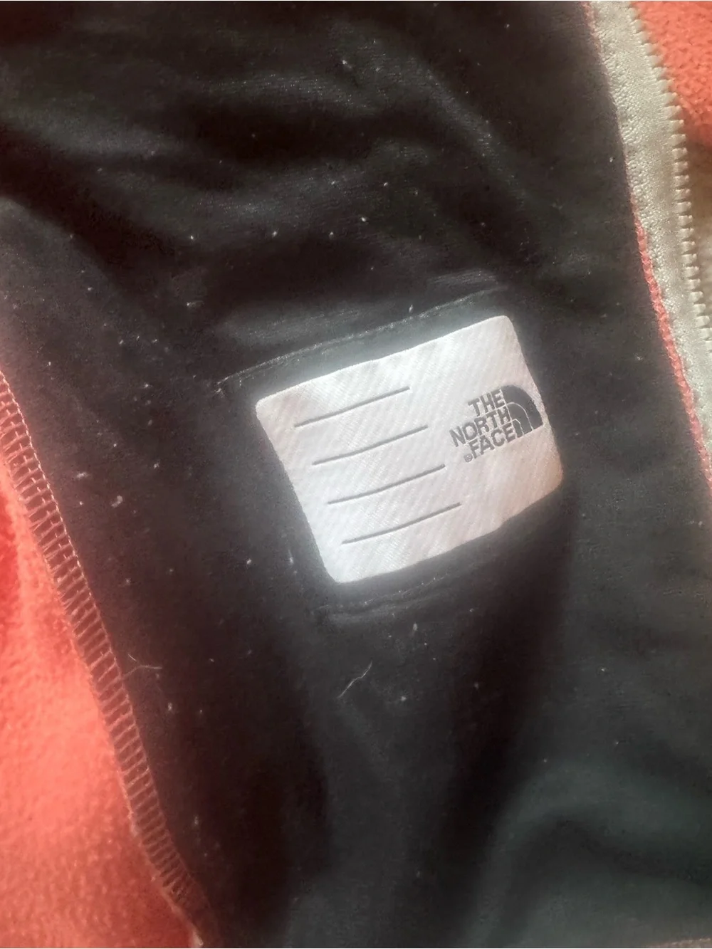 The North Face Coral and gray Full-Zip Fleece Jacket girls xl